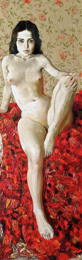 Victor Teslaru, Nude, 2022, oil on canvas.