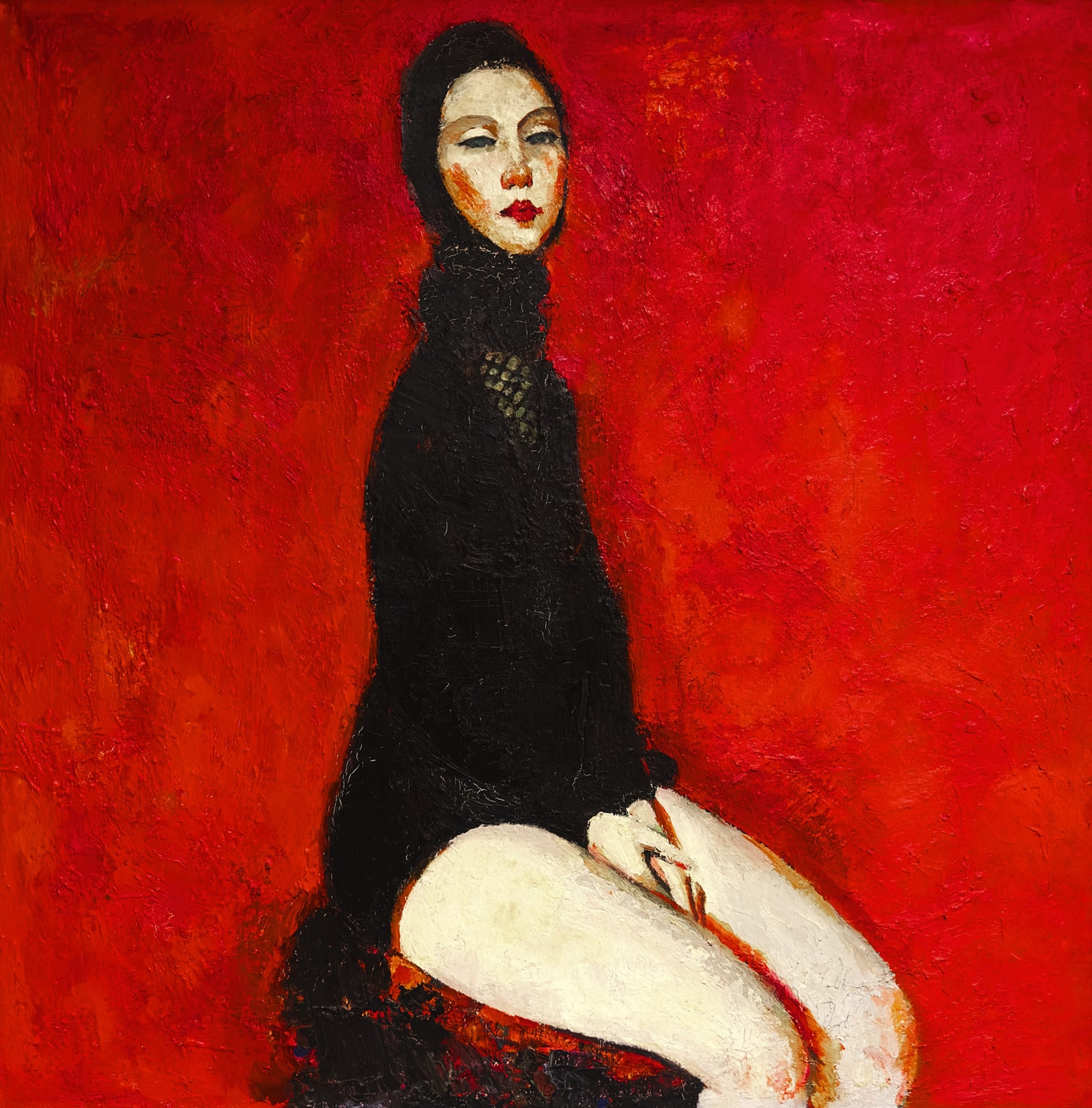 Victor Teslaru, Sara, 2023, oil on canvas.