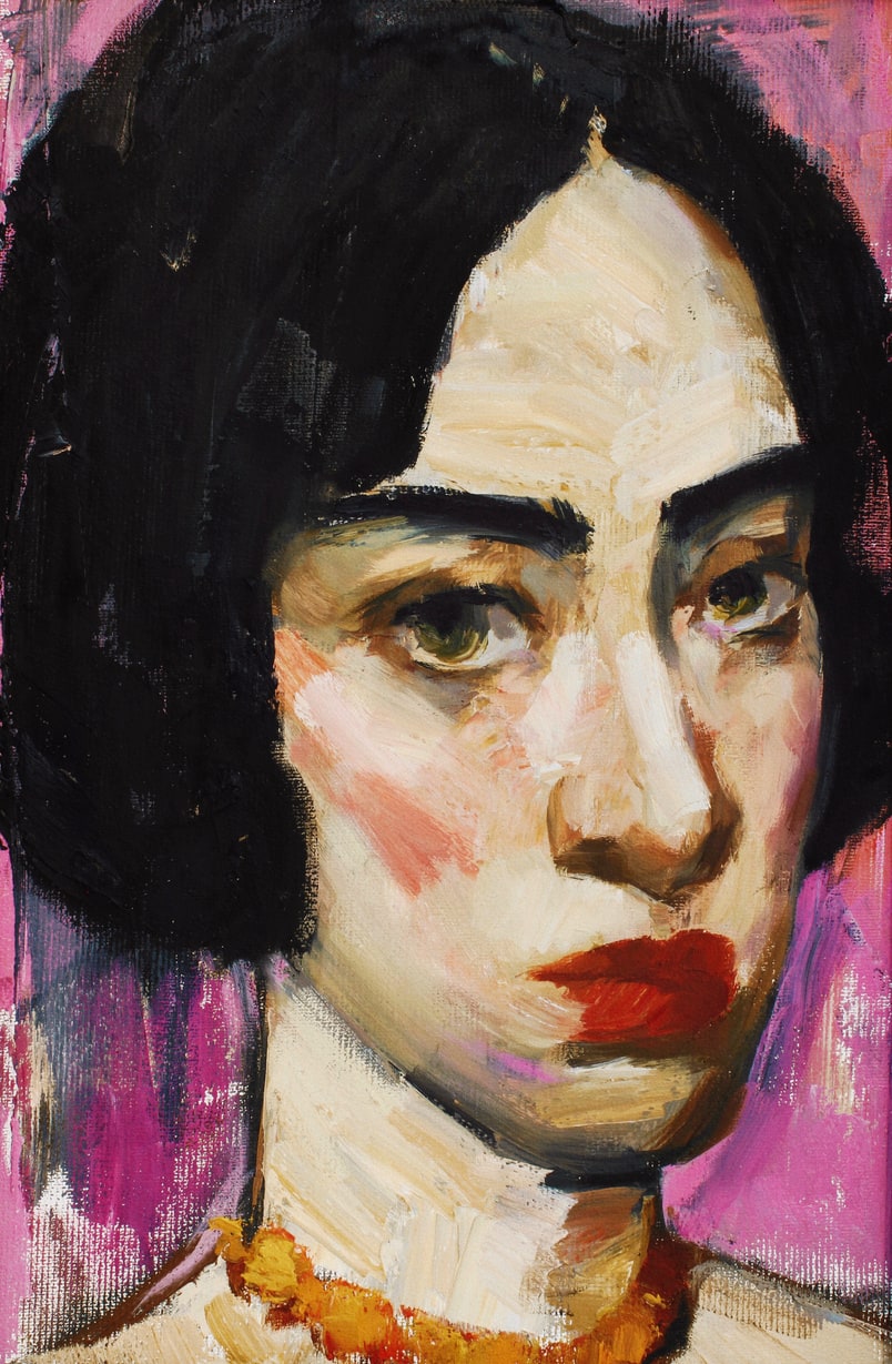 Victor Teslaru, With Green Eyes, 2024, oil on canvas.