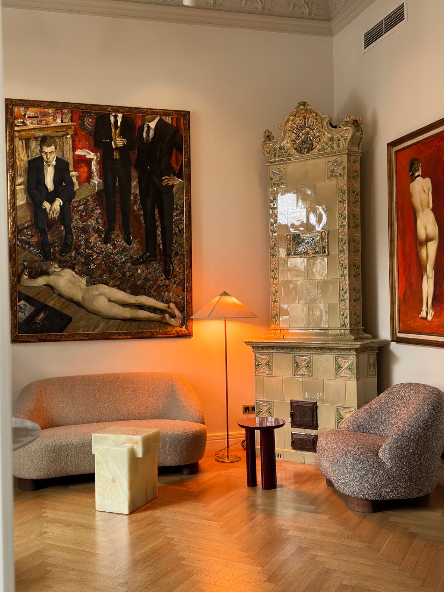 Installation view of Victor Teslaru at La Mița Biciclista, Bucharest, showing works in the dedicated presentation room.